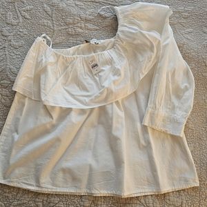 Loft one shoulder Ruffle top Size M